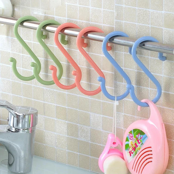 Wholesale colorful plastic hook kichen ideas bathroom nail-free s type hook
