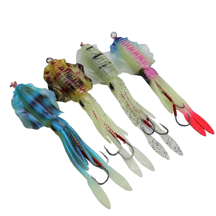 New arrival  discount price 15cm/60g  luminous UV squid Octopus PVC fishing lure jigging bait