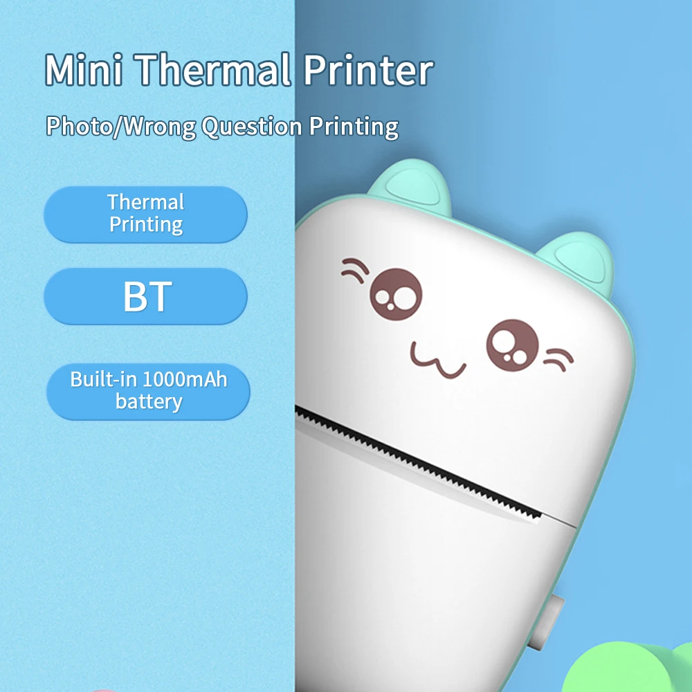 children Mini portable thermal photo printer thermal label printer for children gifts