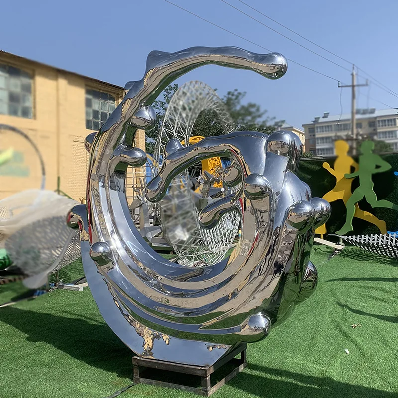 Factory custom modern outdoor spherical metal fountain water features 304/316 stainless steel sphere sculpture 3D fountain