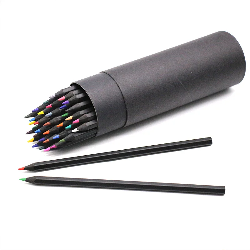 Hgh Quality 24 Colored Pencils Set With Tube Hot Sale Colorful Pencil School Art Supplies Colored Pencils Stationery Set