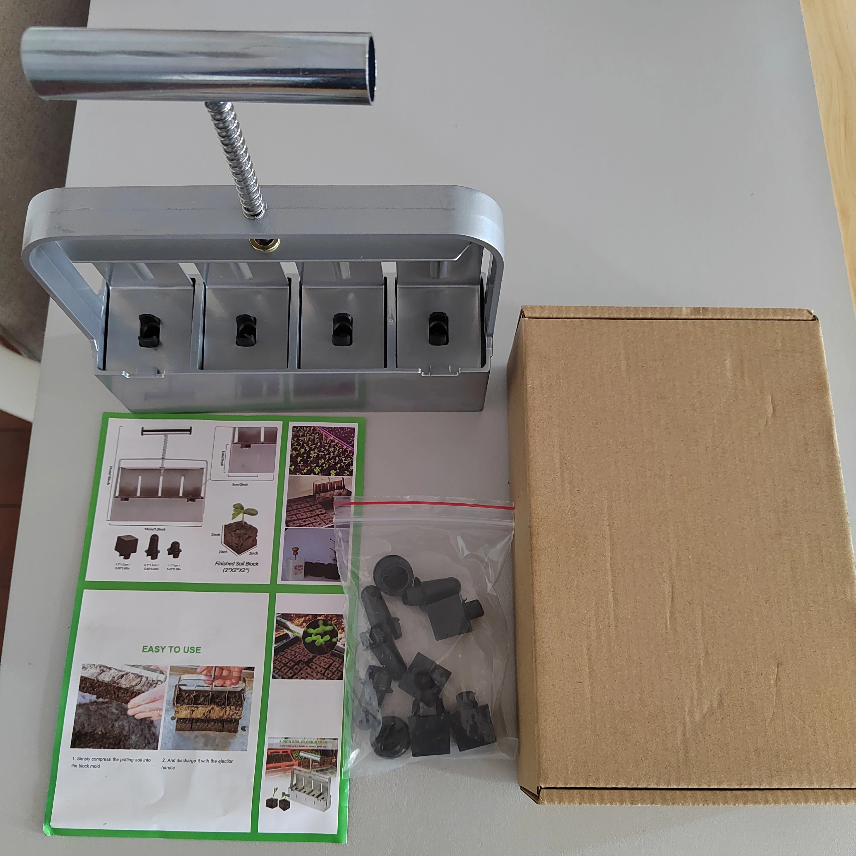 Aluminium alloy Handheld Soil Blocker  Garden, Greenhouse  Household Seedling Cutting Tool