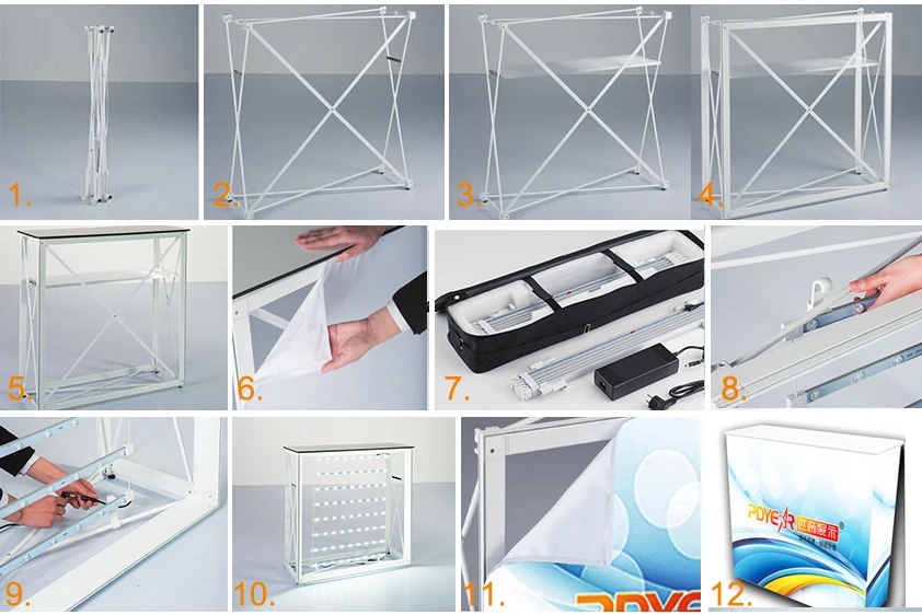 Custom Advertising Pop Up Led Light Box Board Magnetic Aluminumled Frame Trade Show