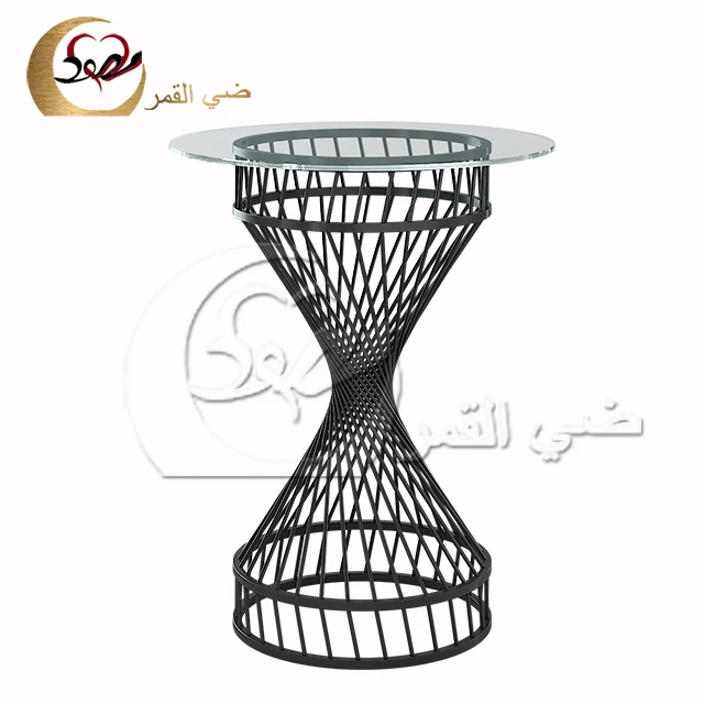 Night club furniture gold stainless steel base bar table sets