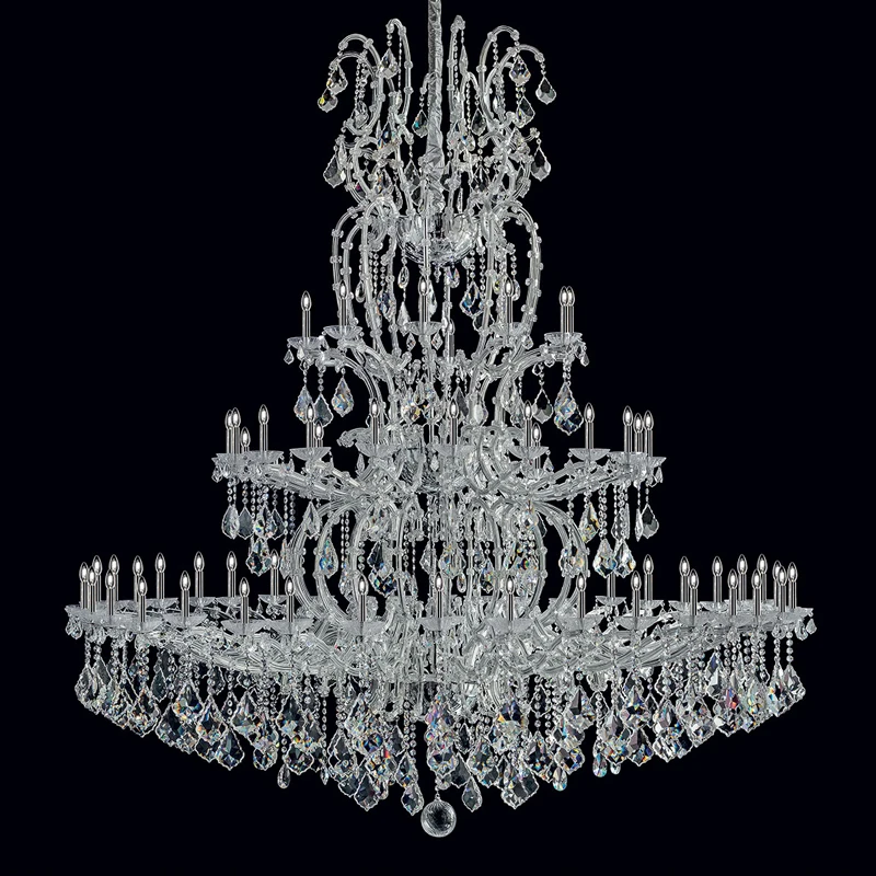 French Style Hotel Ceiling Lighting Art Design Decorative Wedding Luxury K9 Crystal Chandeliers Pendant Lights for Living Room