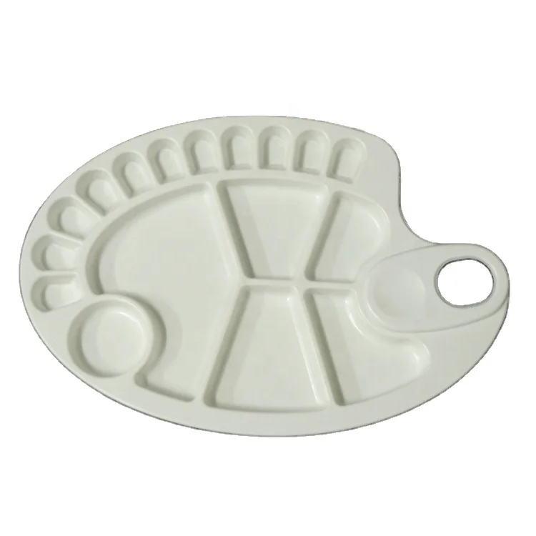 Небольшое количество для минимального заказа 10 шт.; Оптовая продажа; Детское нижнее белье 17 отверстие лоток для краски белого цвета в форме рыбки пластик макияж акварель ногтей художественная палитра