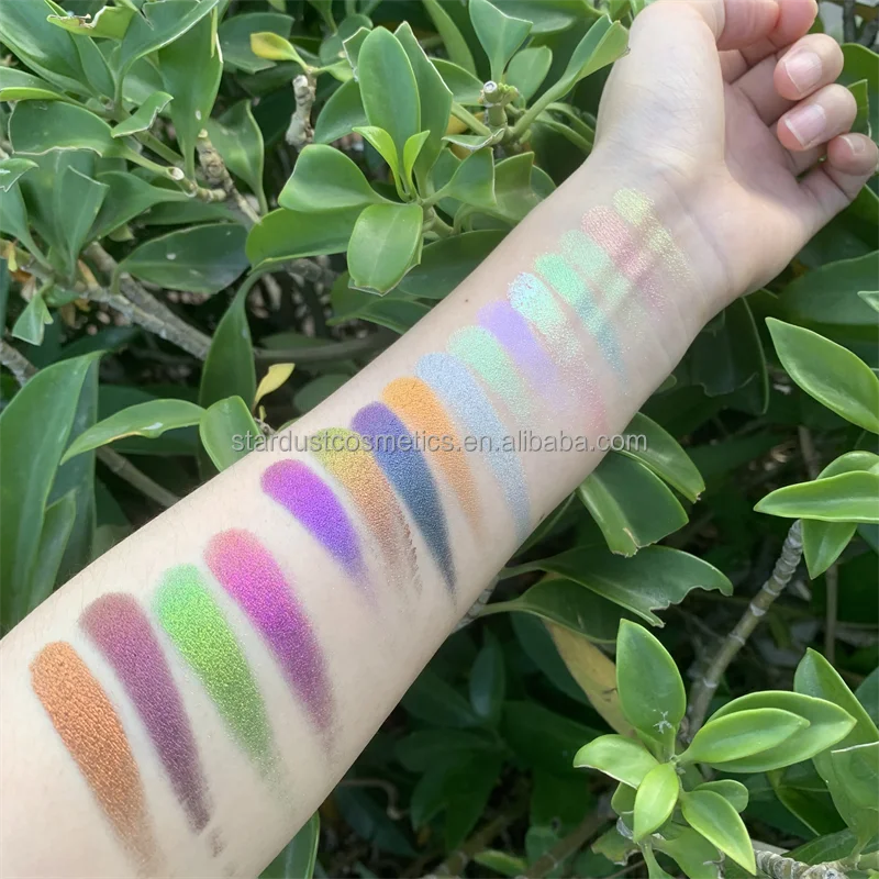 Private Label High Pigment 6 Color Glitter Shimmer chameleon Vegan DIY Square Eyeshadow Palette