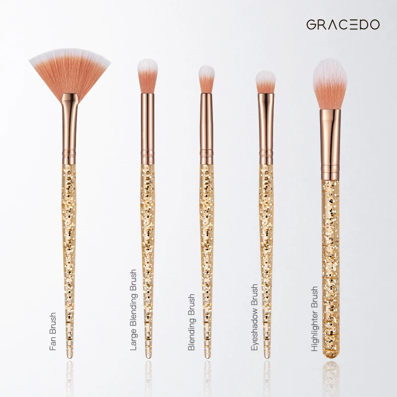 Набор кистей для макияжа GRACEDO 5 шт. набор кисти из высококачественного синтетического смешивания пудры румян косметики глаз