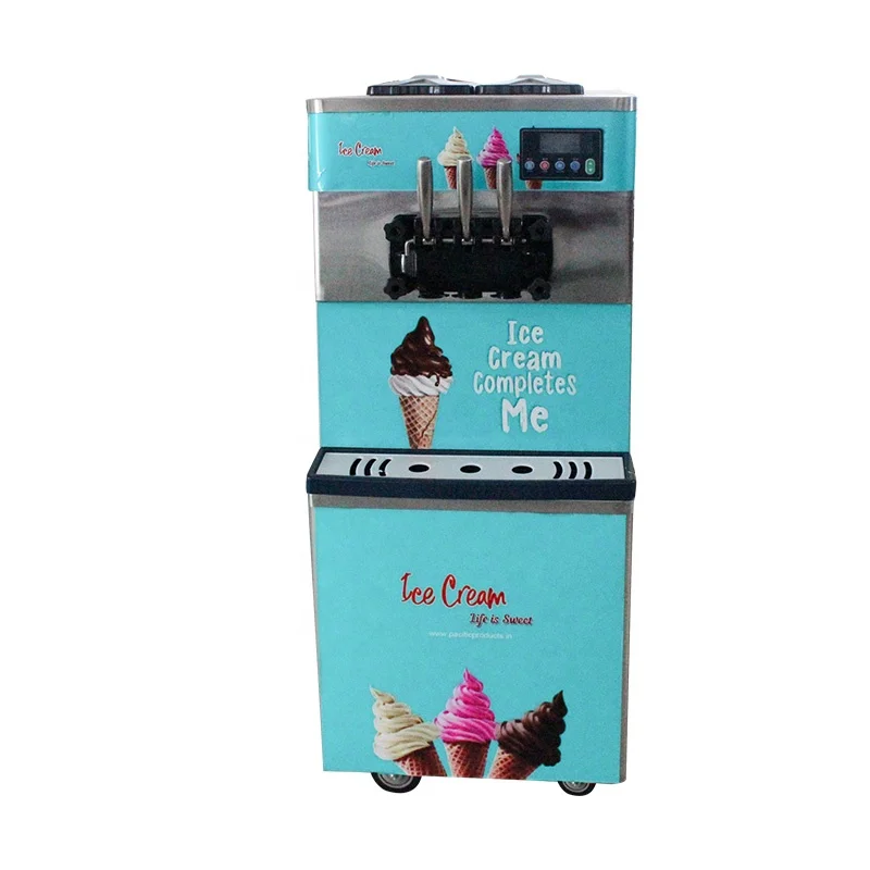 Jiangmen South Africa 3 in 1 Prince Spare Part 7 Mix Flavor Icecream Maker Soft Ice Cream Machine Korea with Syrup