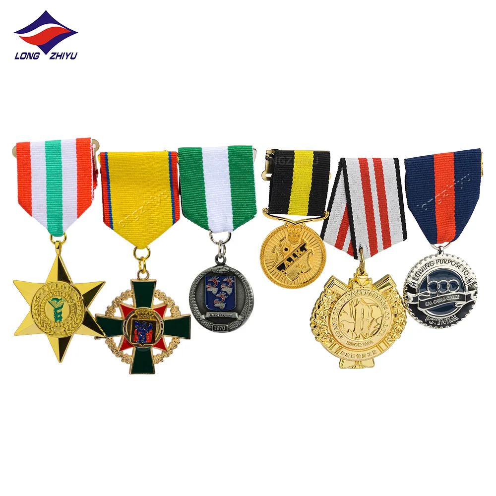 Longzhiyu 17 years professional design custom metal medal golden products for honor wholesale medal manufacturer
