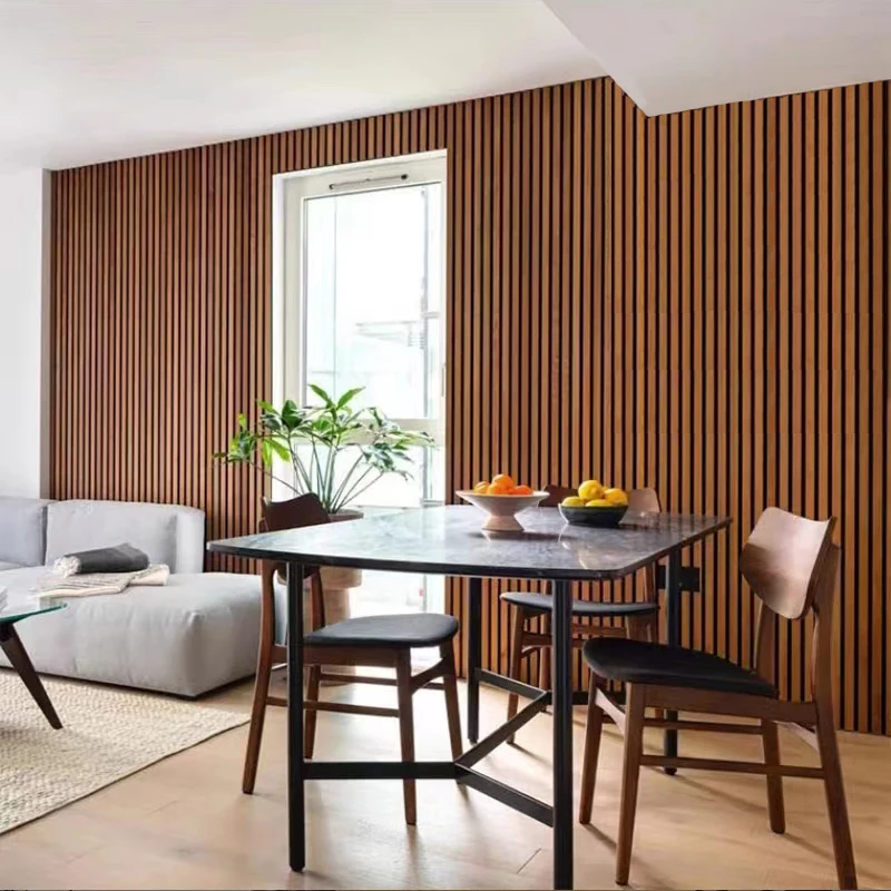 Wooden Acoustic Panel MDF Veneer Composition Acoustic Panel Melamine/Natural Oak Acoustic Slat Wood Wall Panels