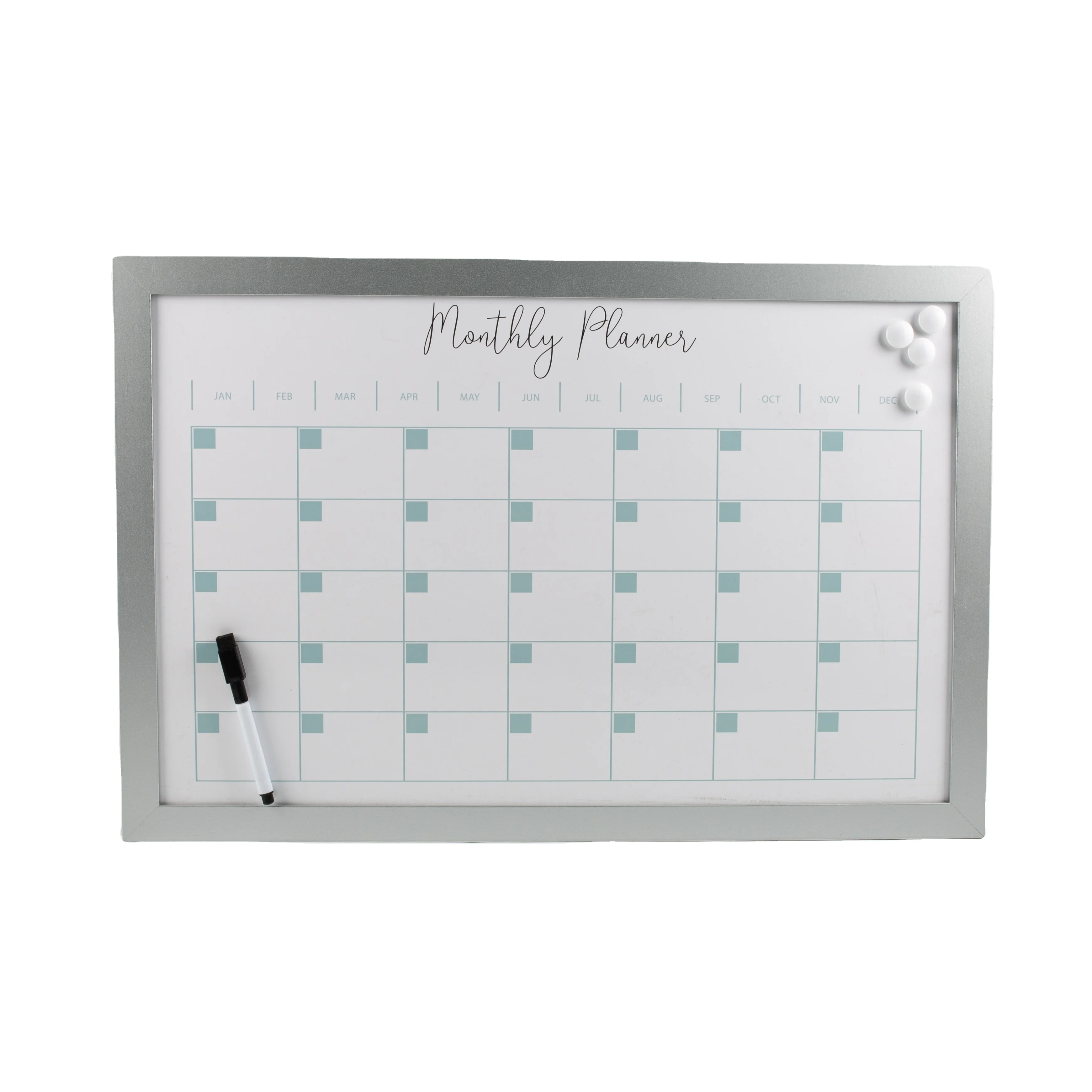 Home Office School Wall hanging Wood frame dry erase whiteboard Monthly Planner Whiteboard