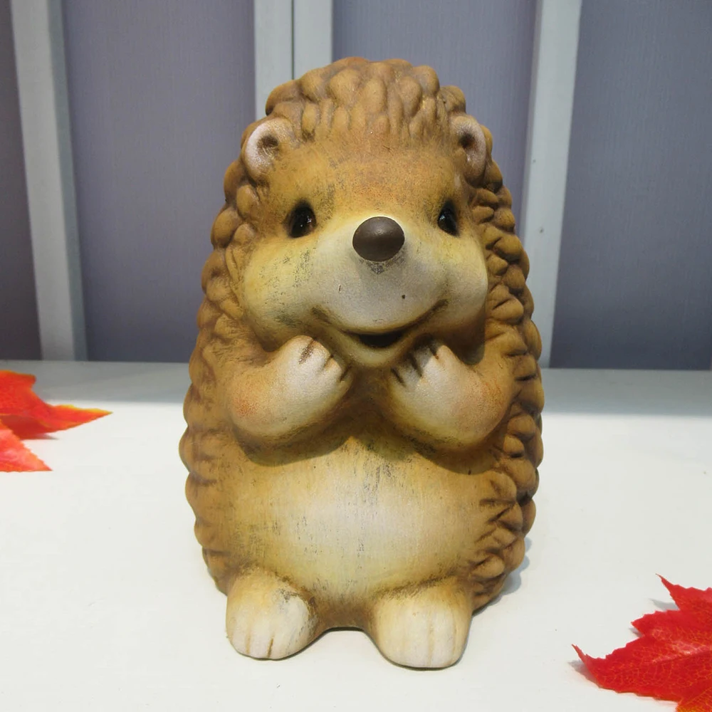 Garden decoration outdoor statue resin animal cute hedgehog holiday ornaments resin craft garden hedgehog for gift