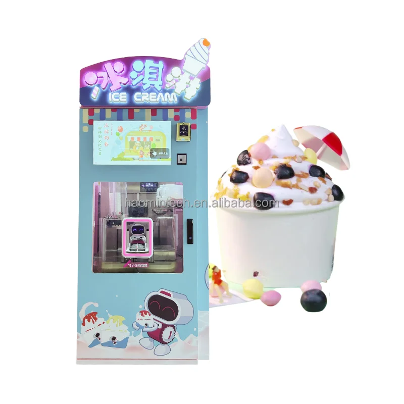 self service soft ice cream  vending machine  Popular coin operated multi-flavour frozen ice cream machine