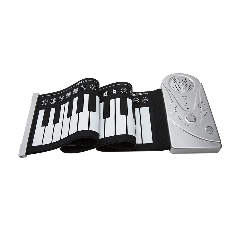 49 Standard keys hand roll up piano portable street play 49 keys roll piano cheap price silicon roll up keyboard piano