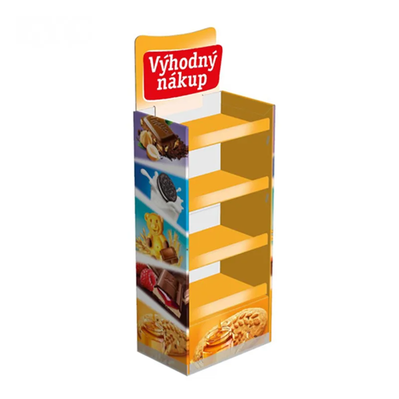 Поп розничная продажа картонная напольная витрина с полками для