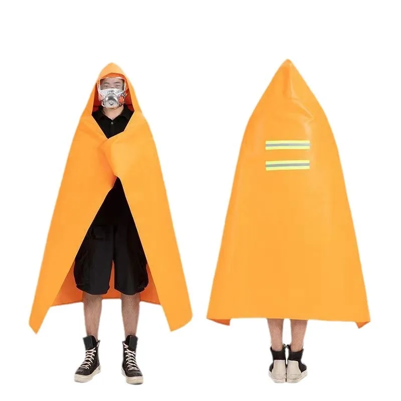 Newly designed household fire insulation emergency survival safety hooded fireproof cloak