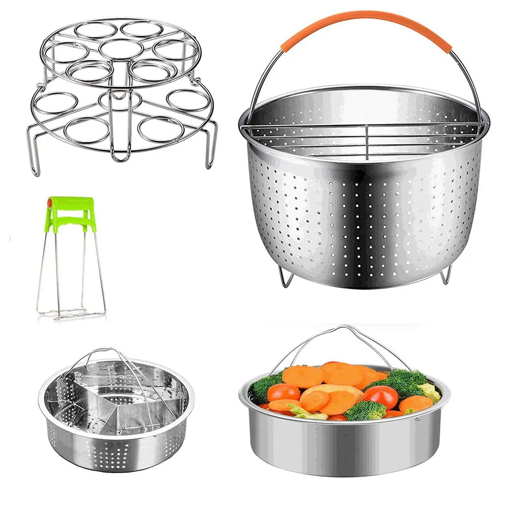 Многофункциональная Корзина для чистки фруктов кухонный инструмент рисоварка из нержавеющей стали 304 Паровая корзина скороварка пароварка с защитой от