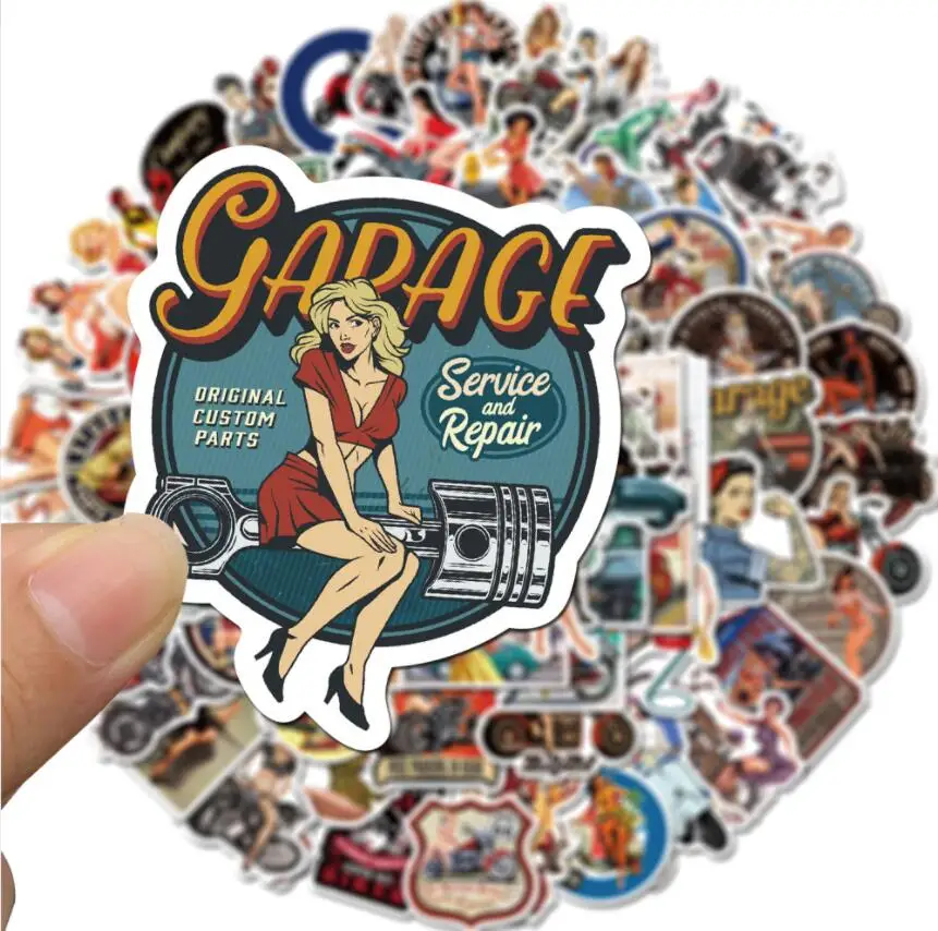 100pcs sexy anime girl stickers decals vintage sticker for travel case stickers car skateboard motorcycle bicycle luggage guitar