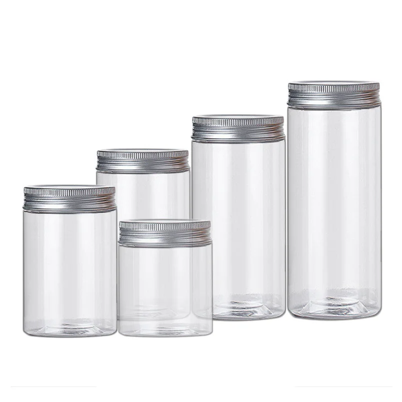 Customized 200 Ml 250 Ml 300 Ml 400 Ml Clear Wide Mouth Cosmetic Containers Plastic Pet Jar with Clear Plastic Lid