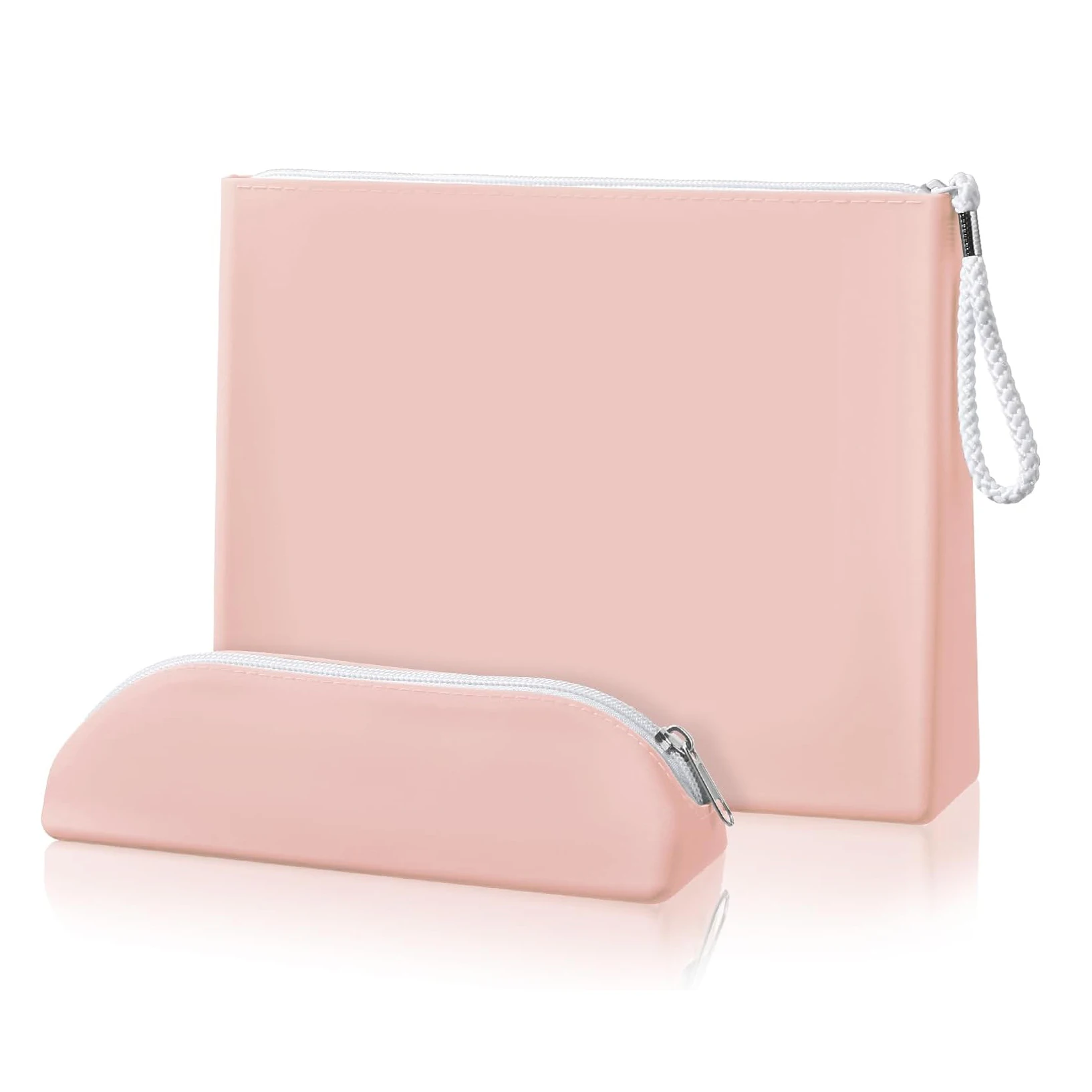 Silicone Makeup Bag and Makeup Brush Holder Silicone Cosmetic Bag with Zipper Travel Toiletry Bag Makeup Tools Organizer