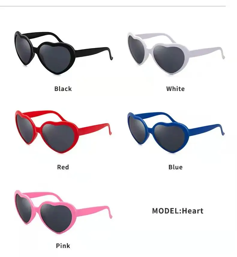 Hot Sale Sunglasses With Lens Diffraction 3d Glasses Heart Shape 3d Glasses Patented Love Special Effect Sunglasses