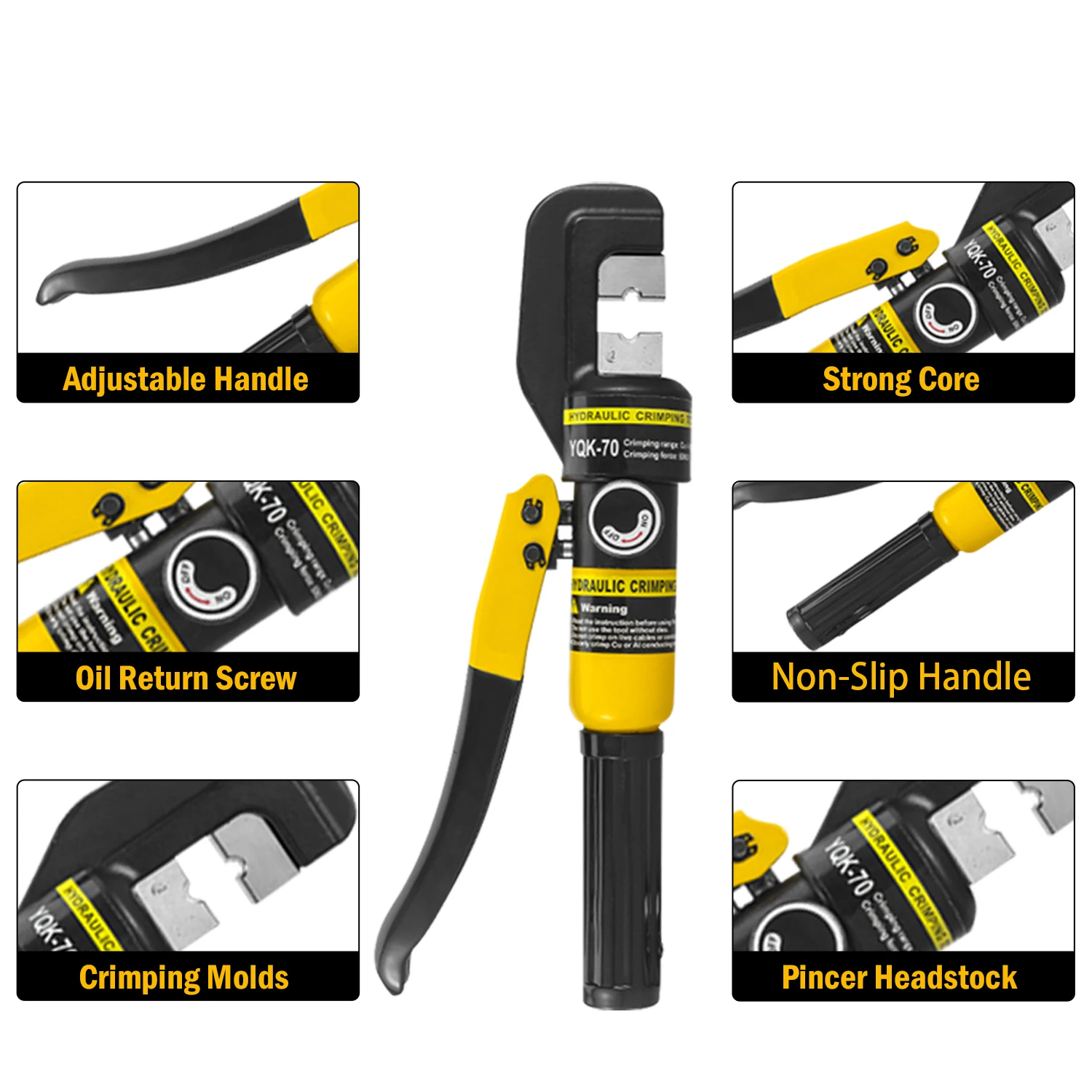 DOOROOM Manual Hydraulic Crimping Tool Heavy Duty Cable Wiring Crimper
