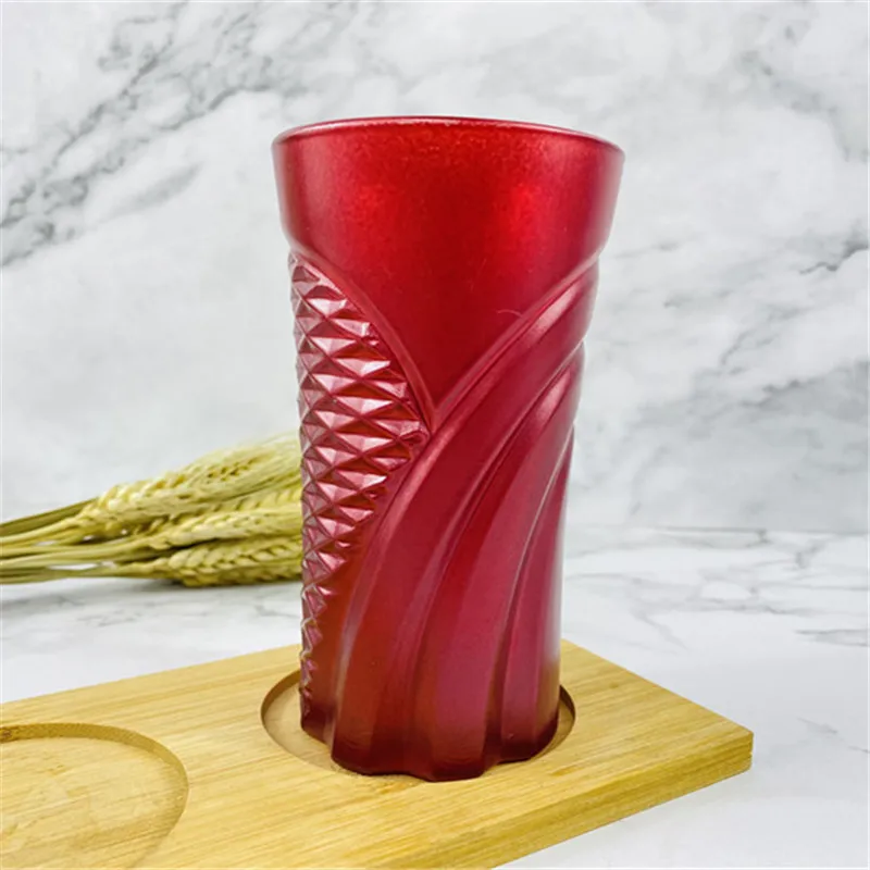 red color home decoration used glass vase for flowers can customized colored