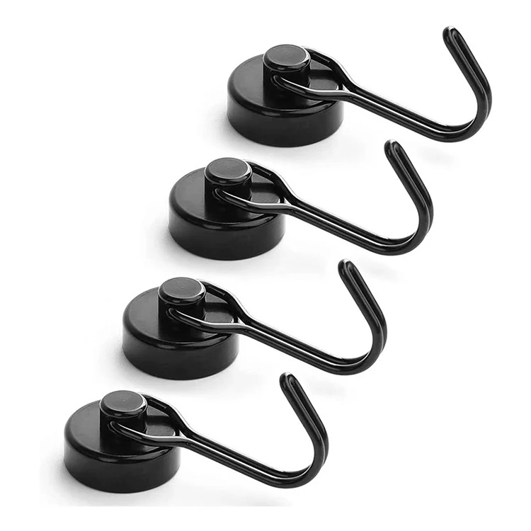 Wholesale Customized N16/20  Neodymium Magnetic Silver Hooks Flexible Magnetic Strong Magnets Storage Hanger