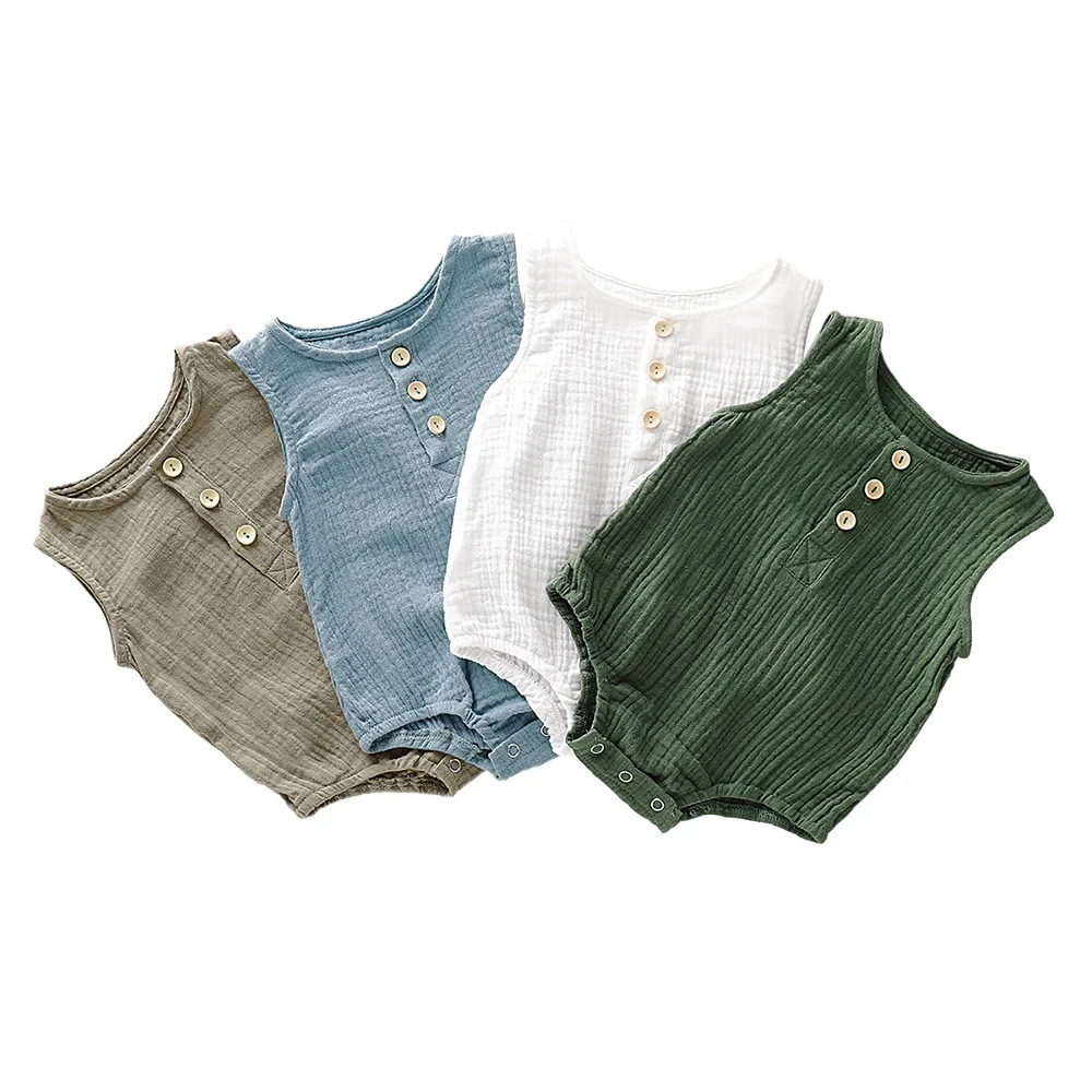 
Infant Toddlers Clothing Onesie Vests Plain Baby Girl Boy Cotton Summer Sleeveless Singlet Romper Body Suits Jumpsuit 
