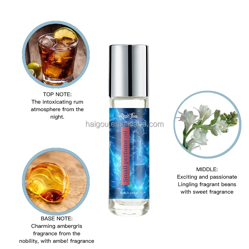 Wholesale Custom 10ml Fruity Floral Weedy Aroma fragrance Parfums Women Roll on Bottle Pheromone Essential Perfume Oil