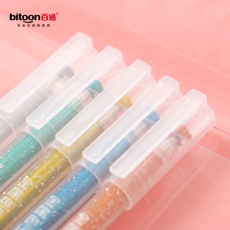 Custom Logo New Flash Crystal Gel Pen Set 12-Piece 1.0mm Bullet Nib Superior Office School Writing Tool Smooth Stylish Home Gift