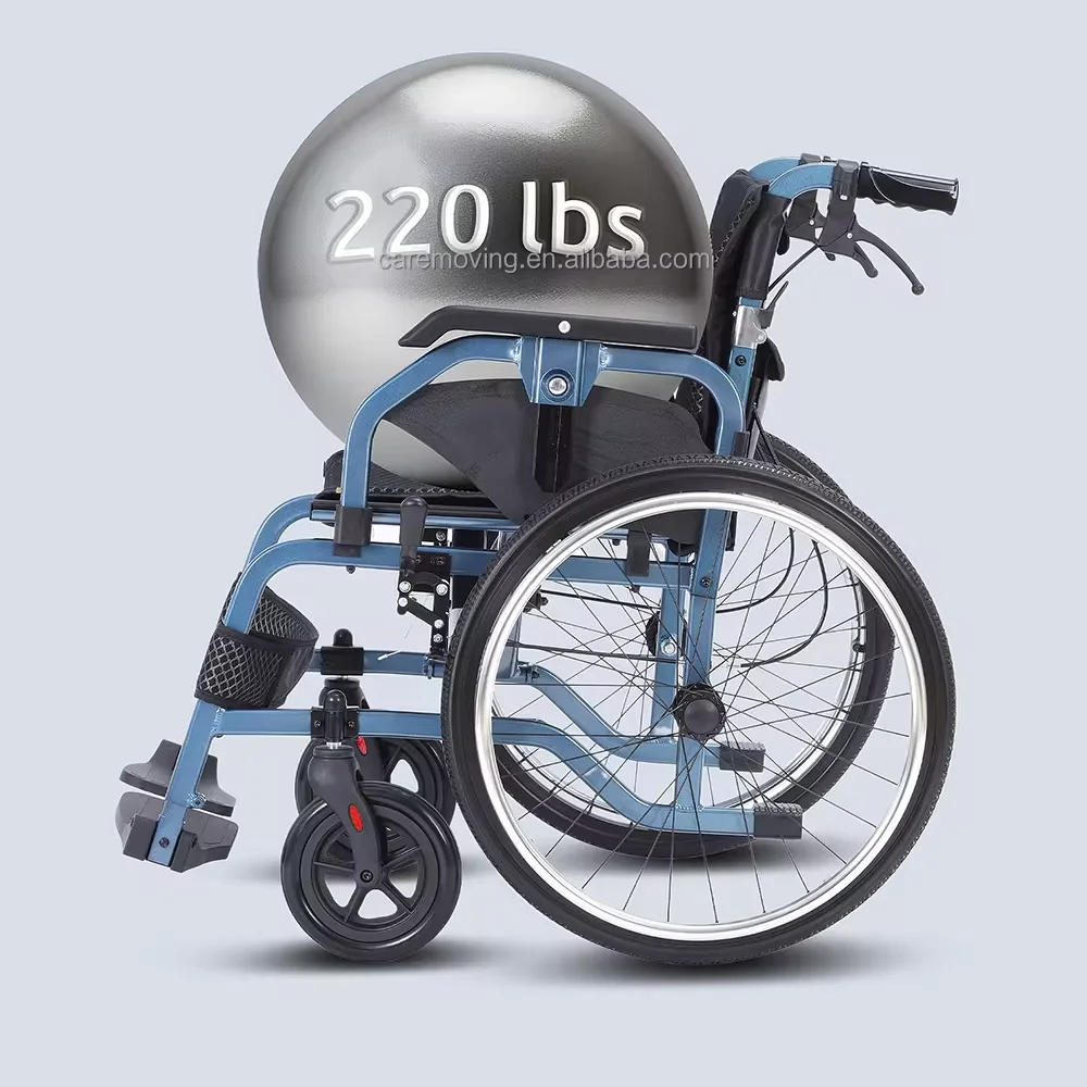 Manufacturers Elderly Hospital supplier Wheel Chair Carton Aluminum Alloy foldable manual wheelchair aluminum manual wheelchair