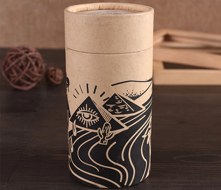 Customized Kraft Round Paper Box Full Color Printing Cosmetic Box Perfume Packaging Boxes with Silver Hot Stamping logo