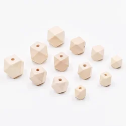 Bead Wood Hot selling customizable DIY accessories 14mm natural color diamond wood beads Wooden