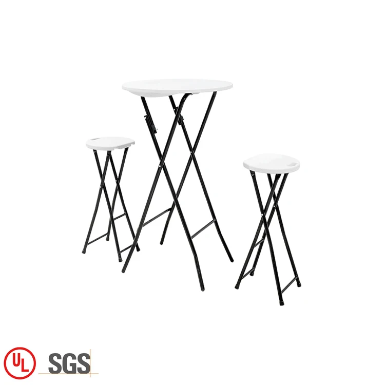 Modern Outdoor round banquet HDPE plastic folding table and chair set for events