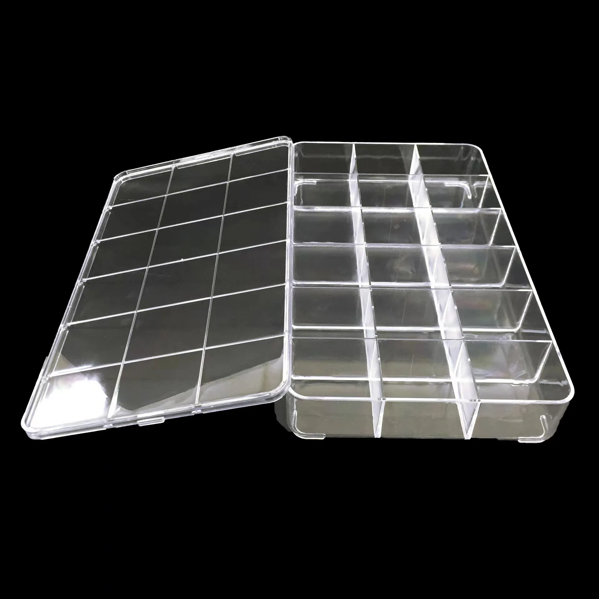 AEPB-18 18 Grids Acrylic Clear Plastic Organizer Box Storage Container with Dividers for Washi Tape,Jewelry,Beads Art DIY Crafts