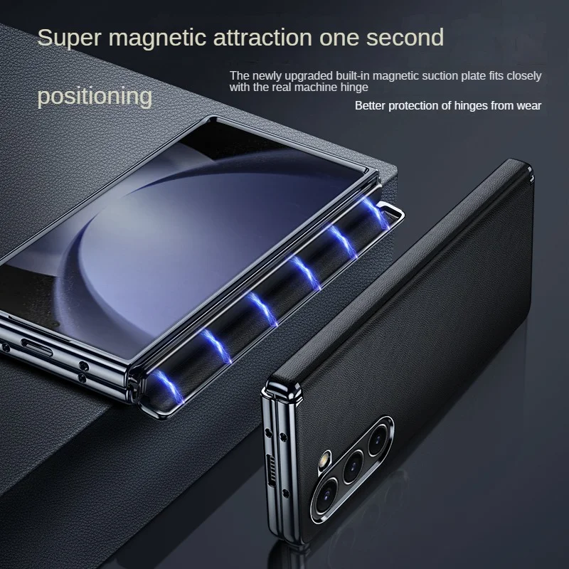 High quality New Arrival 2024 wholesale Electroplated Leather mobile cell phone cover case For Samsung Galaxy Z Flip 6