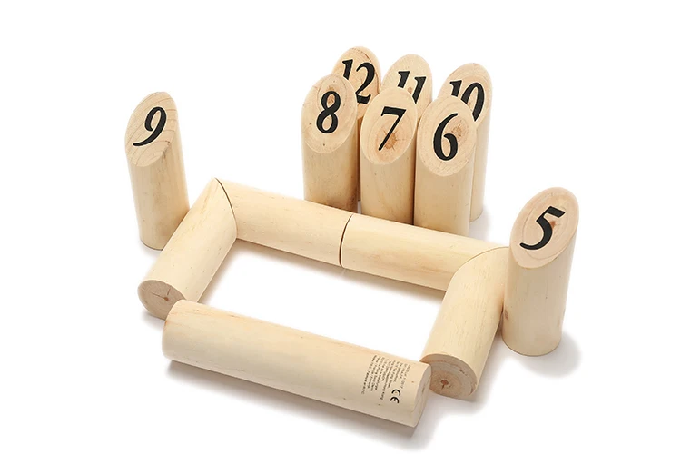 
WAFFLE GAMES Premium Natural Wood Outdoor Lawn Number Kubb Game 