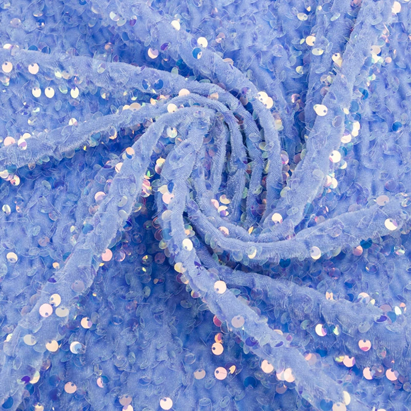 Top Multicolored Textile Sequin Fabric Polyester Satin Fabric With Shiny Sequin Fabric Dress