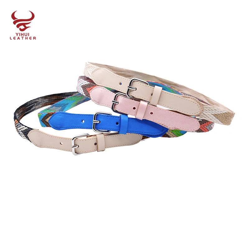 2022 Child Waistband Girl Woven Belts Designer Pu Webbing Fabric Belts Kids Fashion Belts
