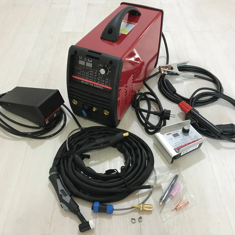 
TIG 200 ACDC PFC MV, 110V/220V multi voltage inverter PFC, professional aluminum Welder, GTAW, everlast, miller, WTL 