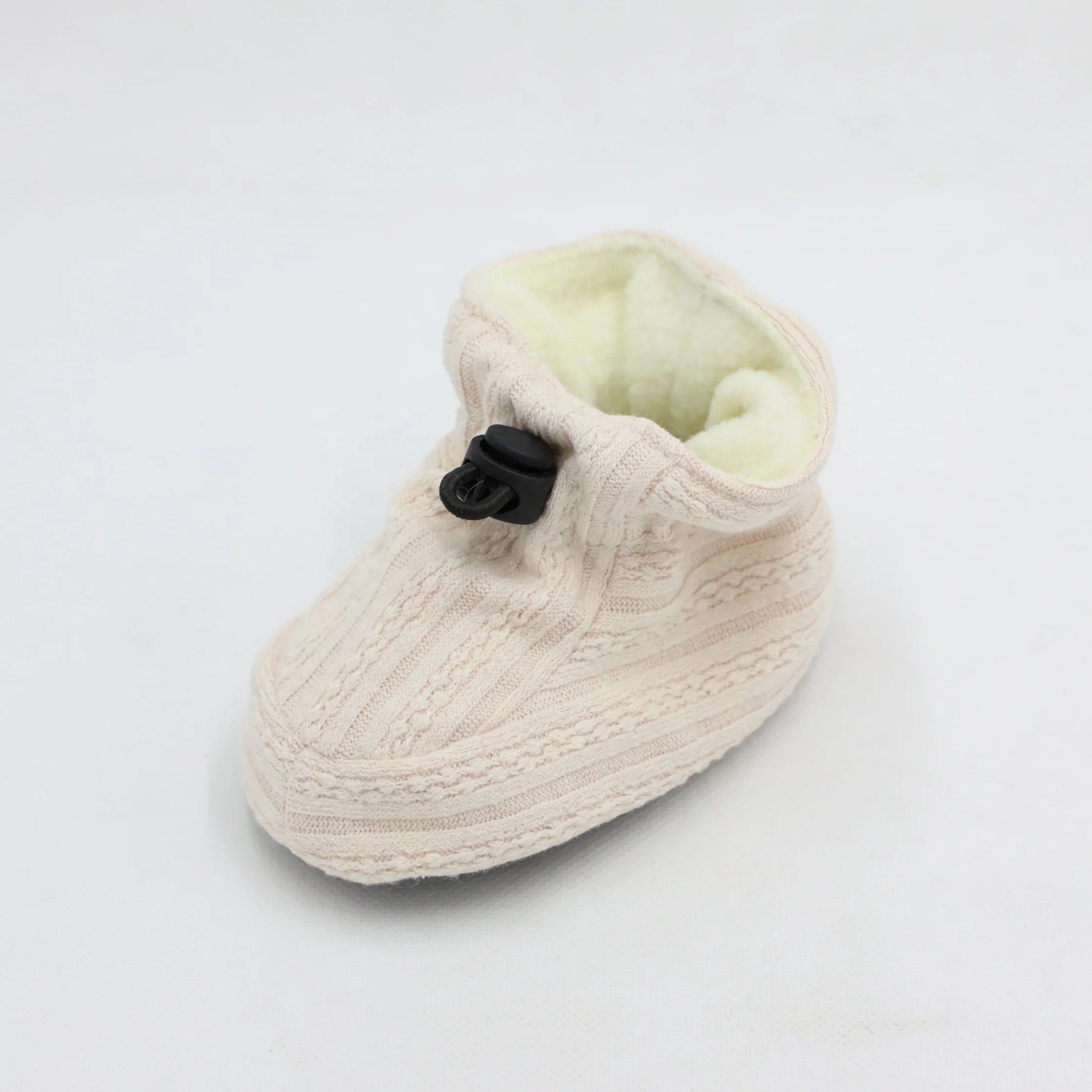 
light pink knit fabric winter warm camo fleece kid baby indoor shoes 
