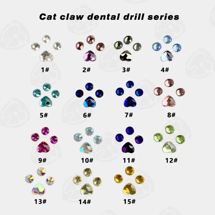 wholesale Color crystal butterfly rhinestone tooth beauty Flat bottom crystal dental diamond dental jewelry