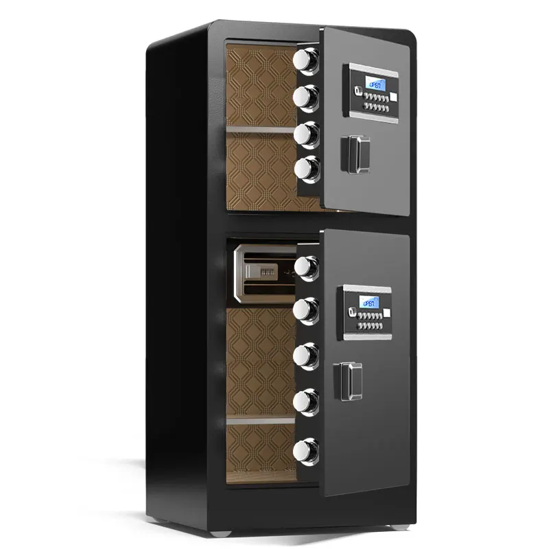 Home Office Digital Fingerprint Locker Safe with Key Lock Fireproof Steel Book Safe for Secure Usage