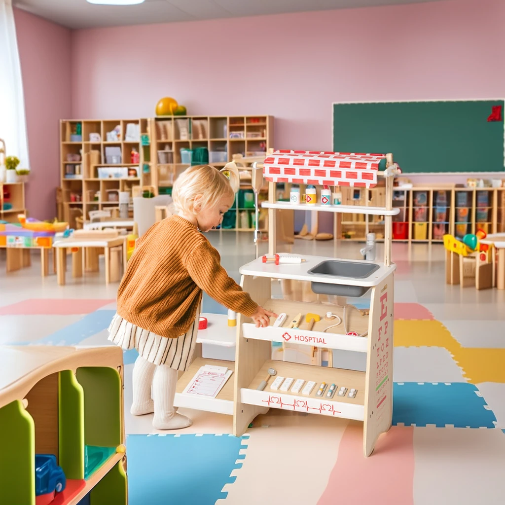 Educational Medical Equipment Wooden Toys Doctor Kit  Pretend Play for Children Kids Doctor Set Toy Pretend Play Wooden Toys