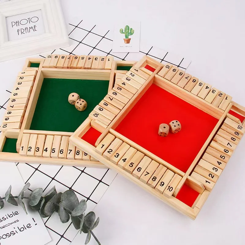22 Cm Wooden Shut The Box Game Educational Toys Games For Kids ,Wood Number Board Board Games