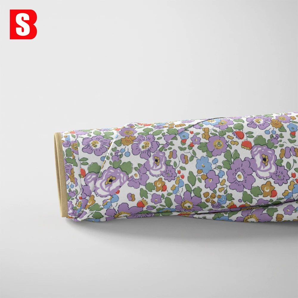 OEM & ODM Wholesale Liberty Tana Lawn Fabric 100s Breathable Poplin Cotton Besty Floral Series Digital Printed fabric For Dress
