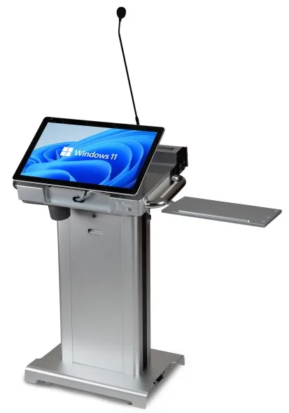 Aluminum body modern pulpit/electric height adjustable Lectern 27inch LCD screen steel high-end conference Podium
