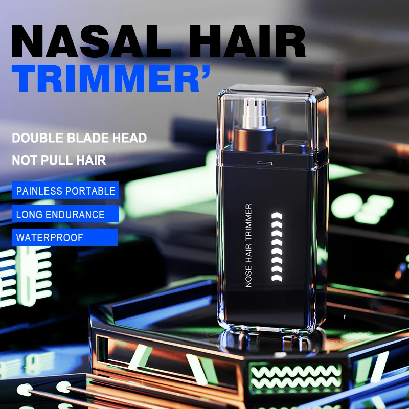 Factory OEM Custom Electric Automatic Nose & Eyebrow Hair Trimmer for Men  Washable Knife Head Cordless Nose Hair Rotary Shaver